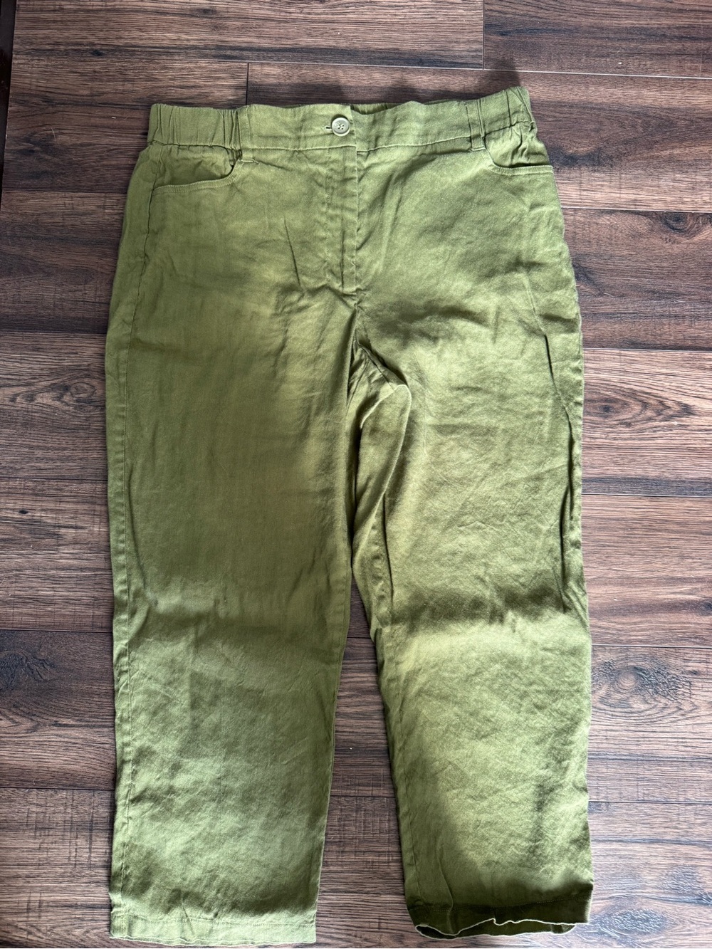 Olive Green linen blend pants